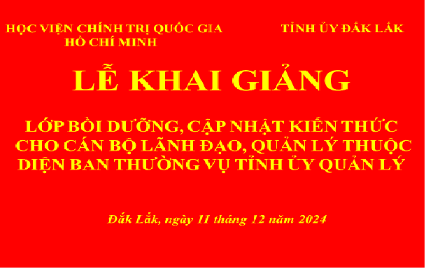 Khai giảng lớp bồi dưỡng, cập nhật kiến thức cho cán bộ lãnh đạo, quản lý